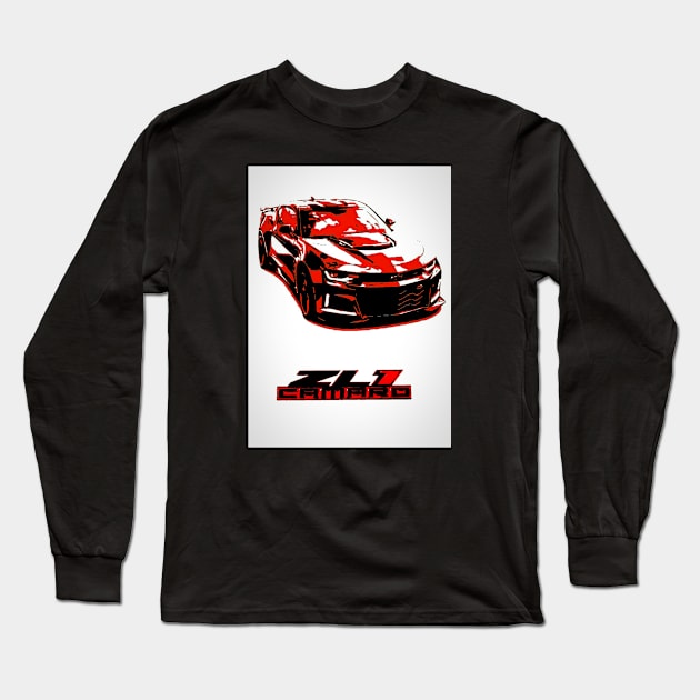 Chevy Camaro (pop art) Long Sleeve T-Shirt by d1a2n3i4l5